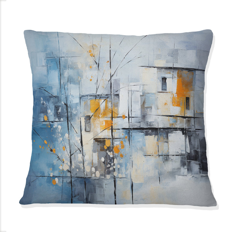 Abstract Snow Elegance Collage - Coussin décoratif imprimé neige