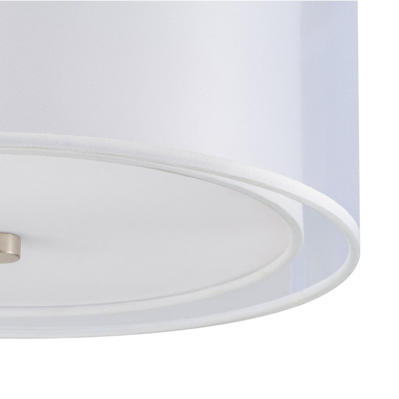 3-Light Semi-Flush Mount Light, White