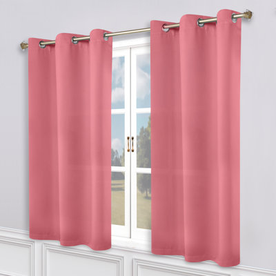 Millendon Energy Saving Modern Polyester Grommet Room Darkening Curtain Pair