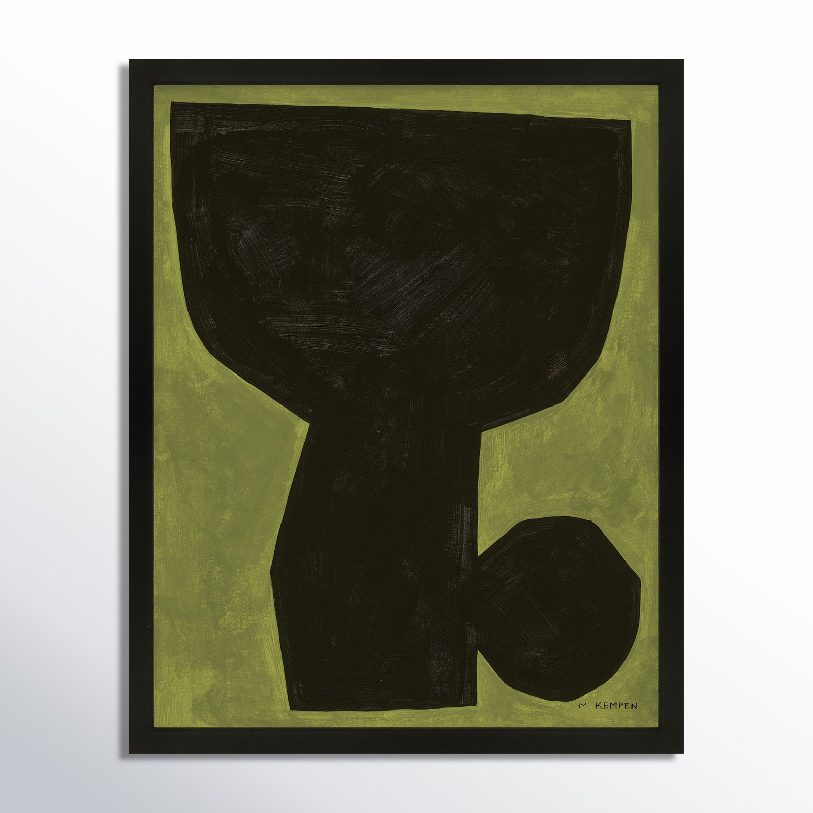 Module On Green 1 by Michael Kempen, 38" H x 30" W x 1.25" D, Black