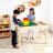 Play Table with Storages, 4 Compartment Double sided Available Activity Table, Stackable Baseplate Grid Compatible with Fun Learning Toy for Ages 5+