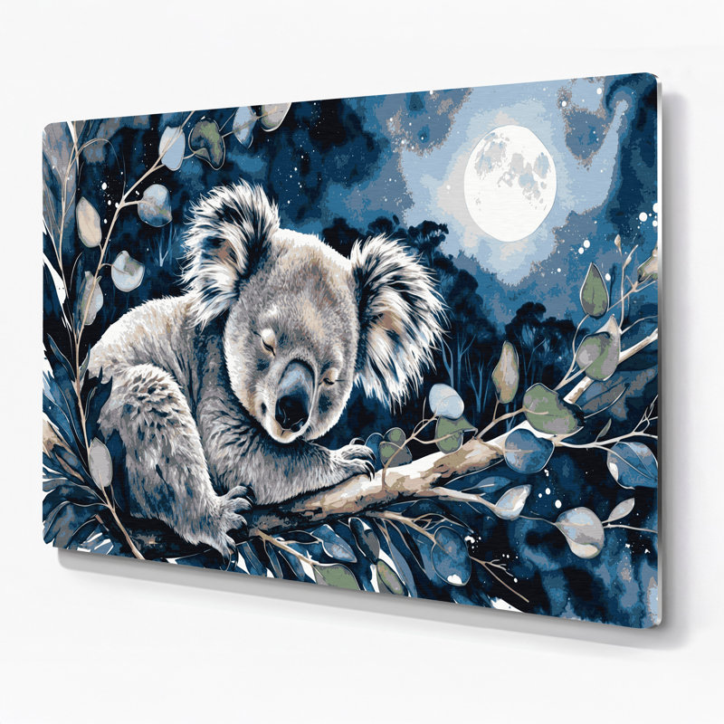 Faune, art mural gris Koala, H 20 po x l 30 po