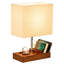 Chaithra Solid Wood USB Desk Lamp-397297923