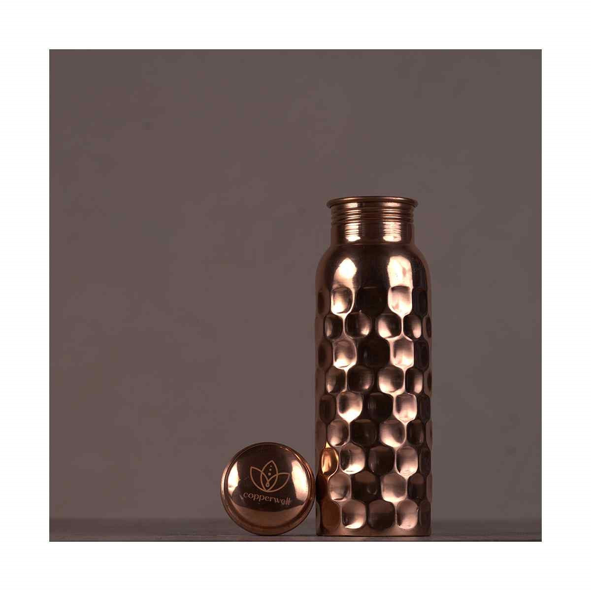 20oz Pure Hammered Copper Tumbler Water Cup with Lid