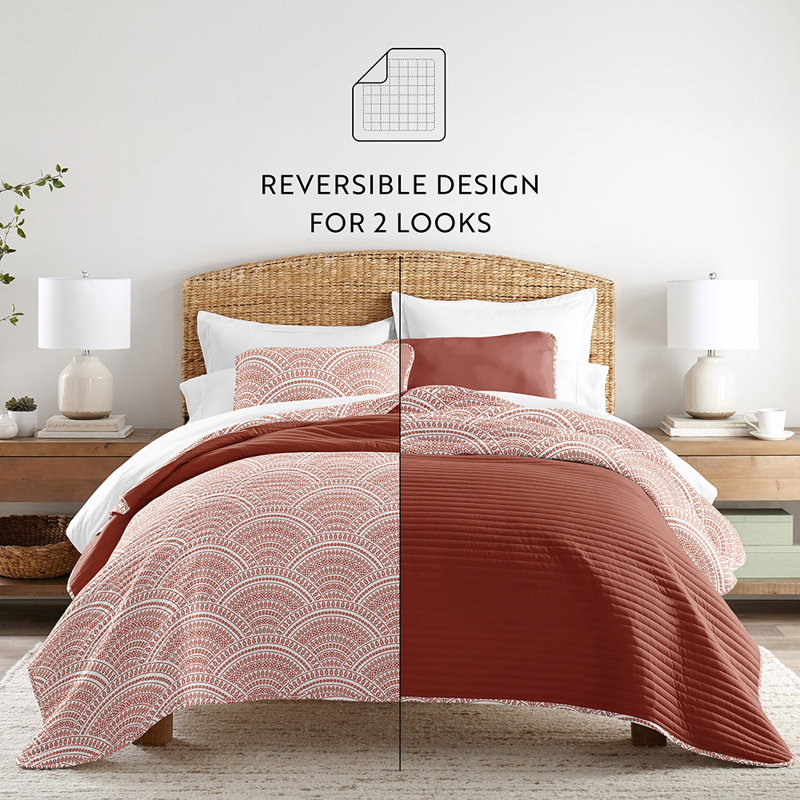 Becky Cameron Quilt, Terracotta, Twin/TwinXL Quilt + 1 Standard Sham