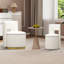 Fauteuil d'appoint pivotant, fauteuil demi-tonneau rembourré avec rangement caché-1708150910