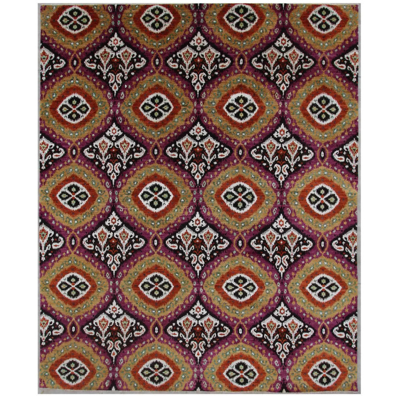 Geometric Hand Knotted Area Rug, Rectangle 242 x 293cm