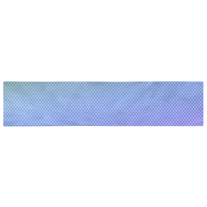 Chemin de table sirène balances Avicia, 91,5 po x 17,5 po, Polyester, Bleu