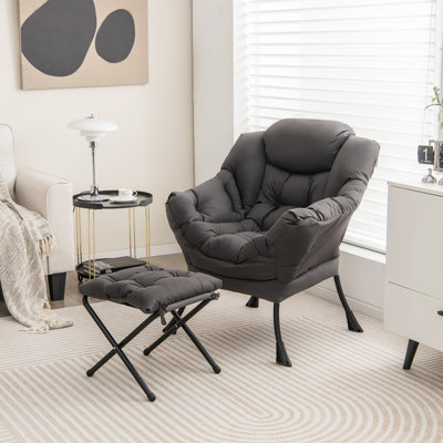 Fauteuil capitonné avec repose-pieds de 31,5 po de largeur Mumtas