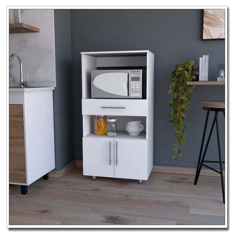 White Pantry Cabinet Microwave Stand
