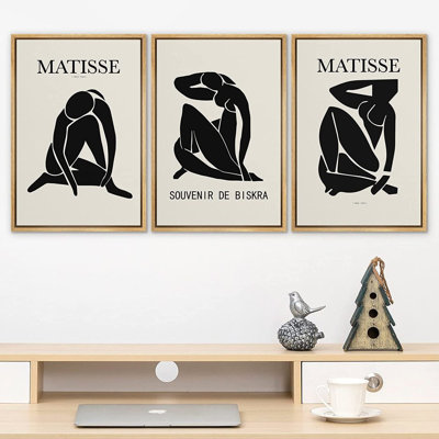 " Duotone Matisse Nude Dancer Portrait Trio " 3 - Pieces