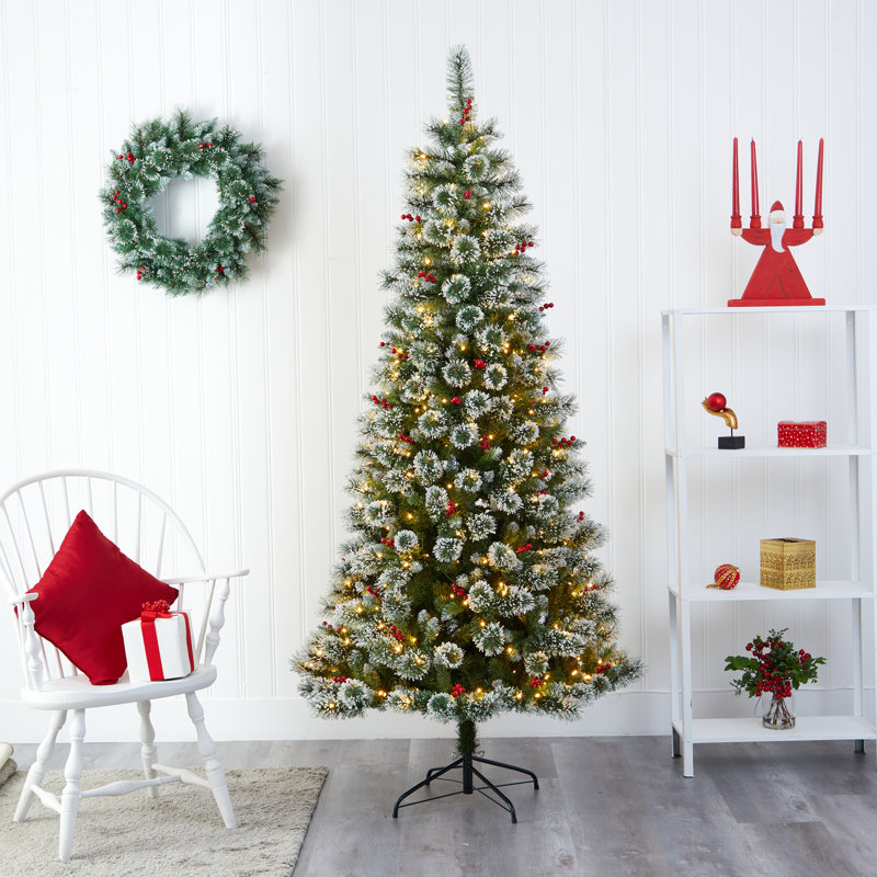 Lighted Artificial Christmas Tree, 7' H