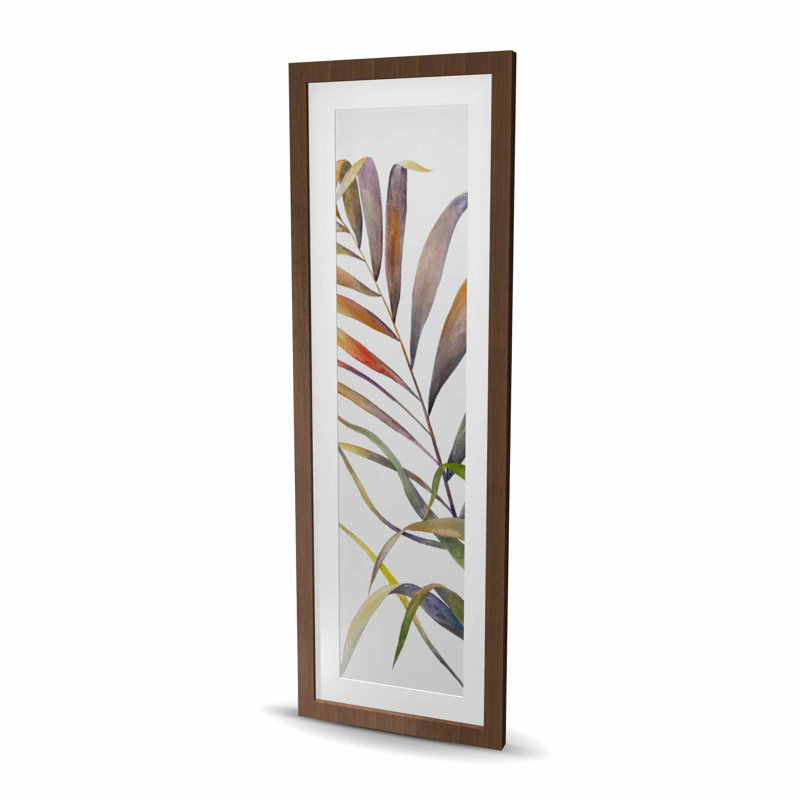 Aquarelle, feuilles de palmier tropicales - impression florale exotique encadrée