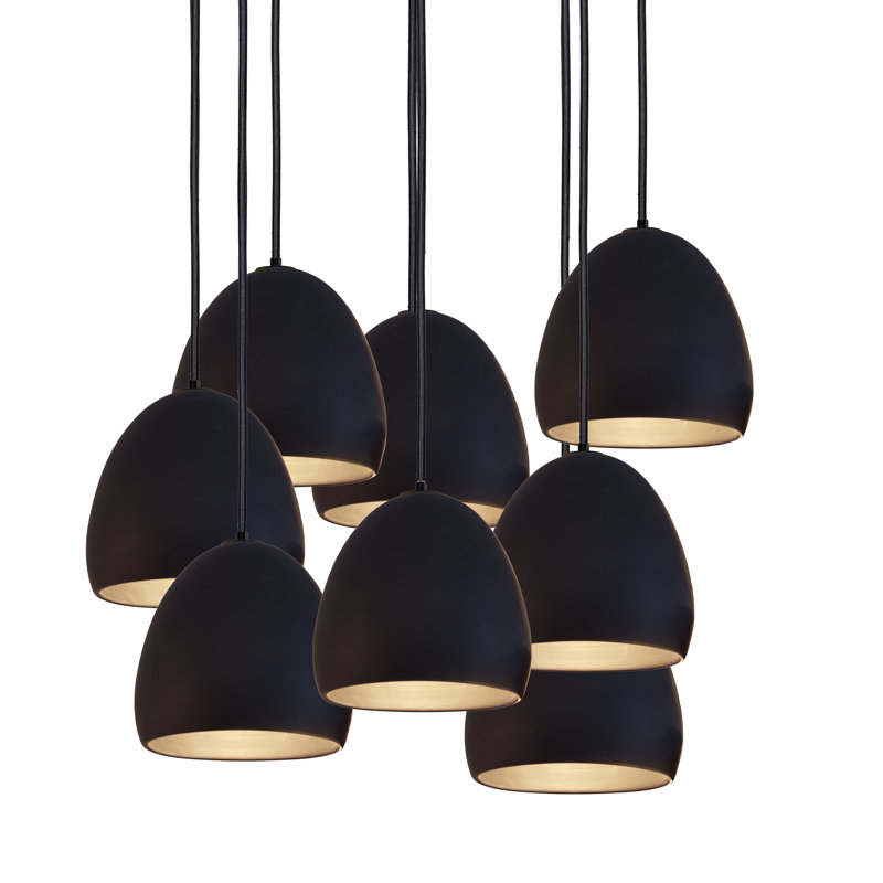 Clay 8 - Light Chandelier, Matte Black, Matte Black, 36" H x 18" W x 18" D