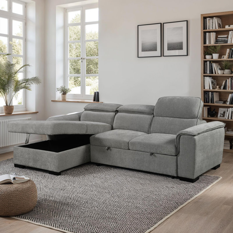 Ceon 3 Seater Sofa Bed, Grey