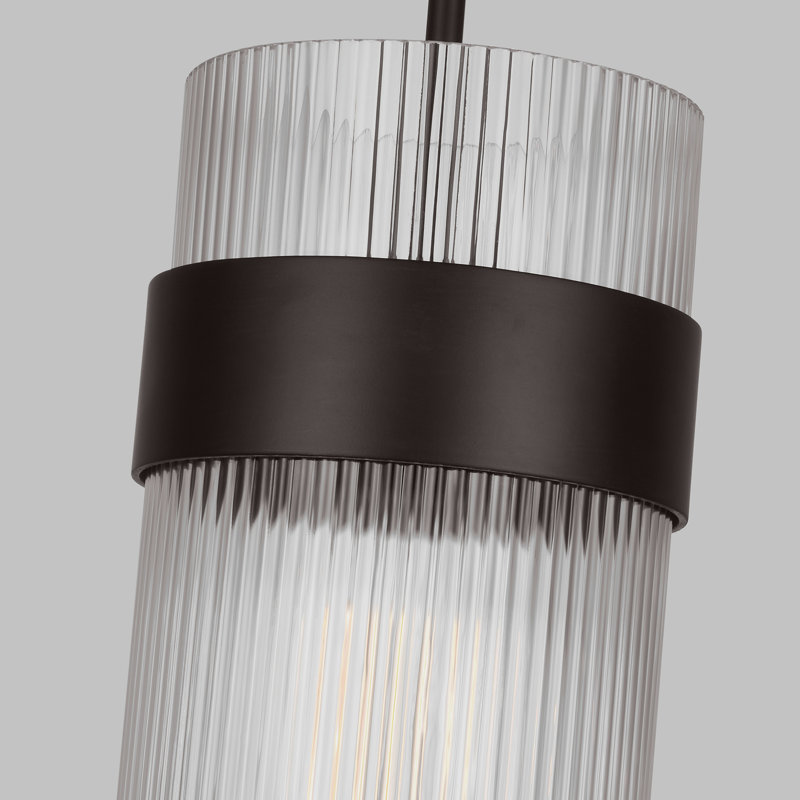 Geneva 1 - Light Pendant, Aged Iron, 13.75" H x 7" W x 7" D