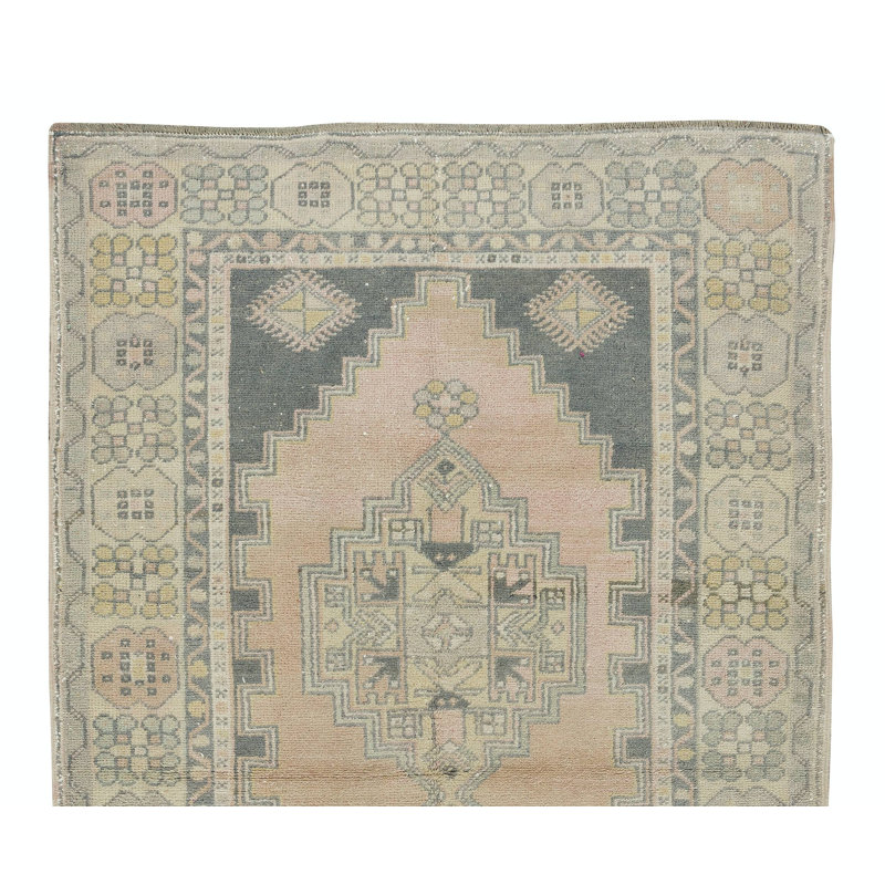 Tapis de style tribal en laine fabriqué à la main style Mid-Century, circa 1950
