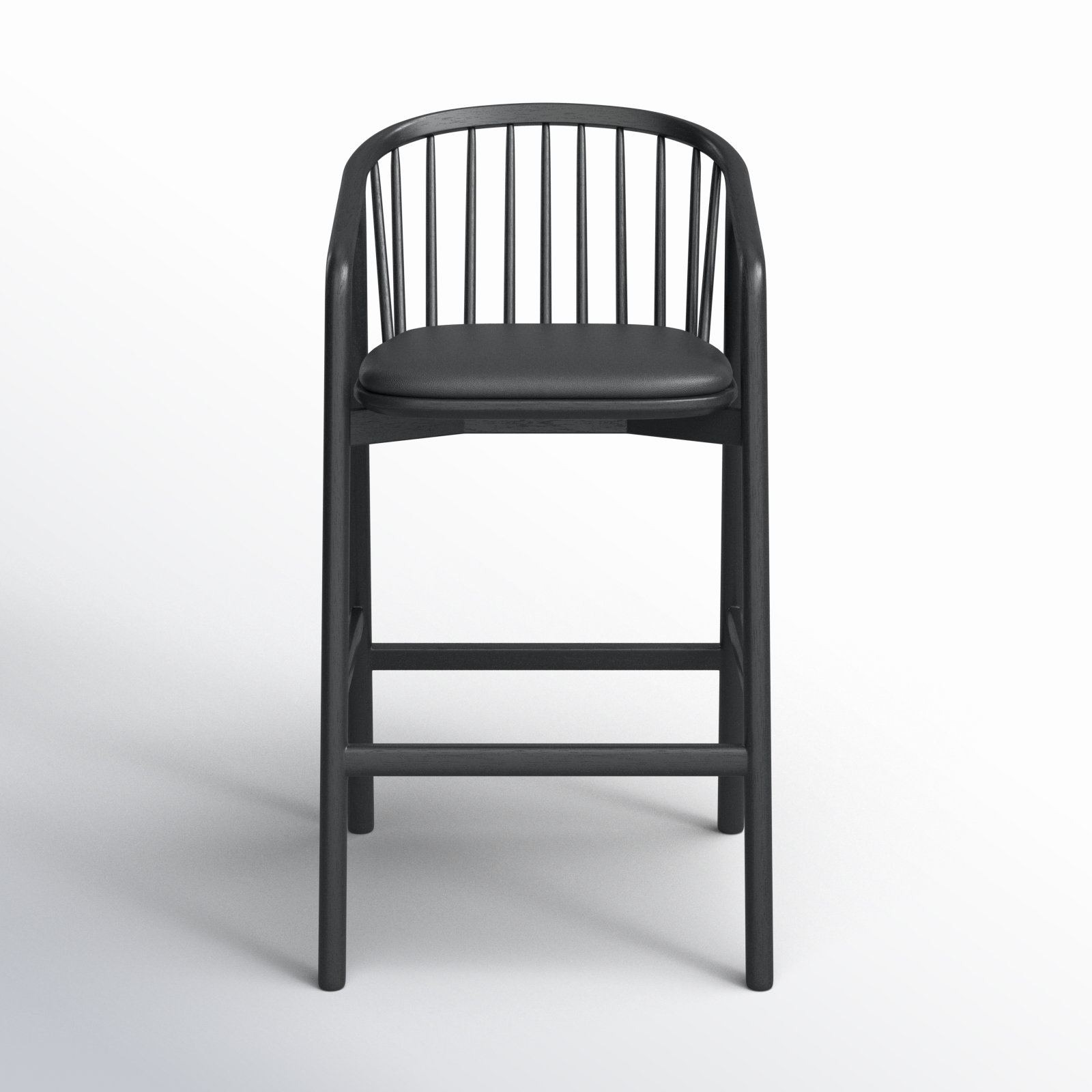 Buffolino Bar Stool, Bar Stool (30" Seat Height), Black