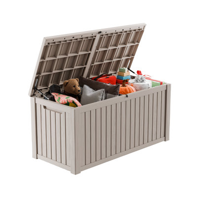 Outdoor Storage Box, 180 Gallon Deck Box, Waterproof And Uv Resistant Large Resin Storage Bin by EVAJOY
