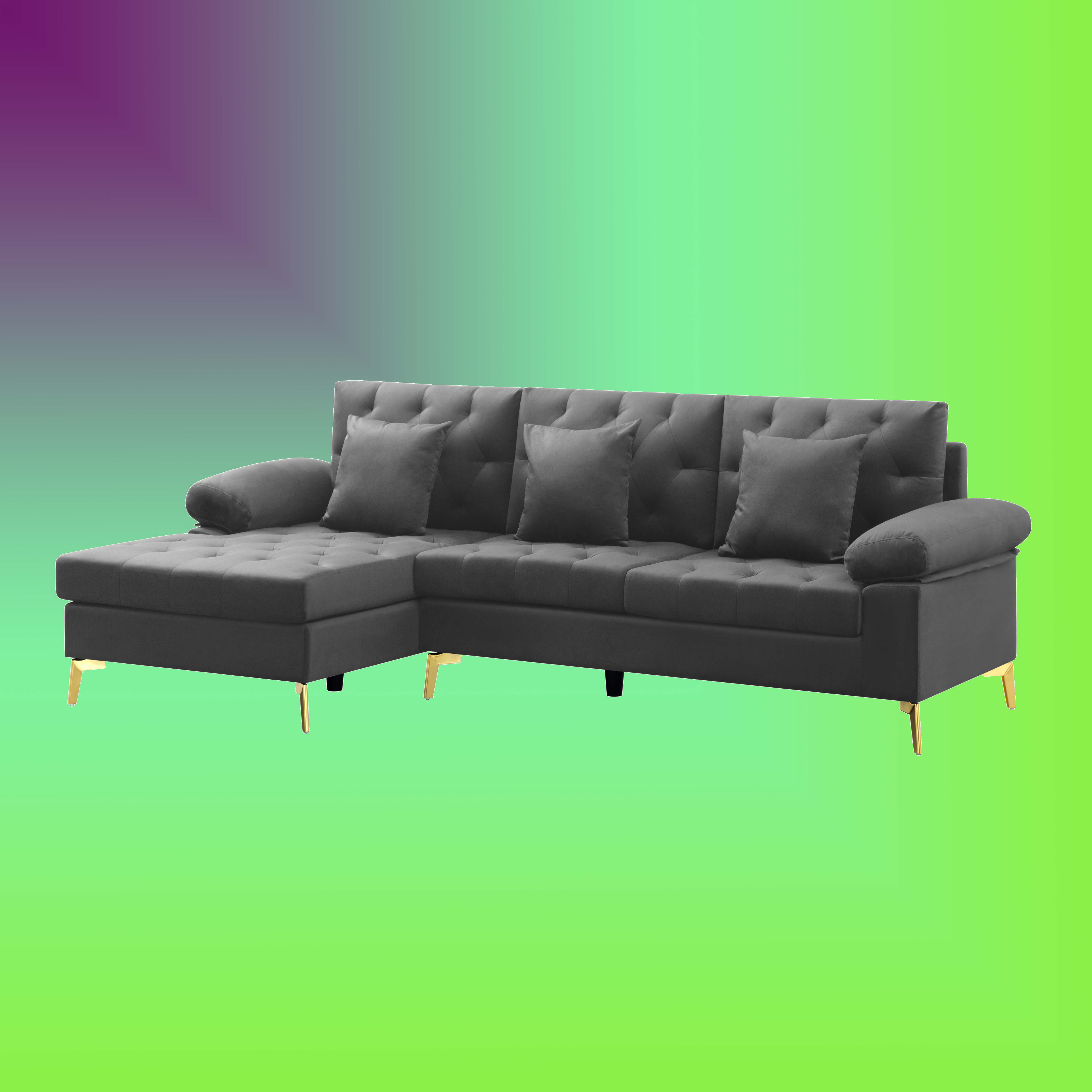 Mercer41 Guddibai Velvet Sectional Wayfair