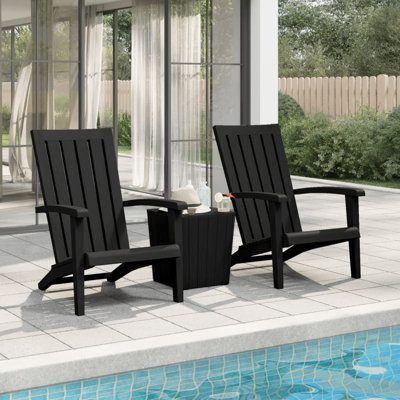 Patio Adirondack Chairs Black Polypropylene