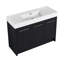 Meuble-lavabo autoportant avec lavabo en résine, avec 3 portes à fermeture douce