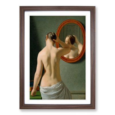 Nude Woman Before the Mirror by Christoffer Wilhelm Eckersberg - Framed Print