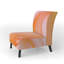 Fauteuil de chambre rembourré en agate orange minéral Mid-Century