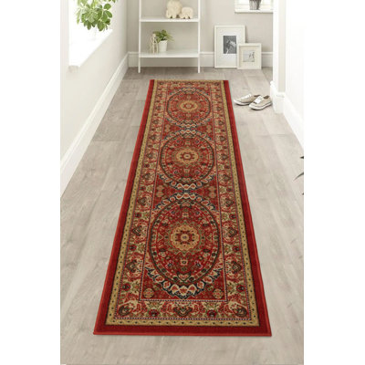Tapis persan rouge foncé Gorrell Isfahan