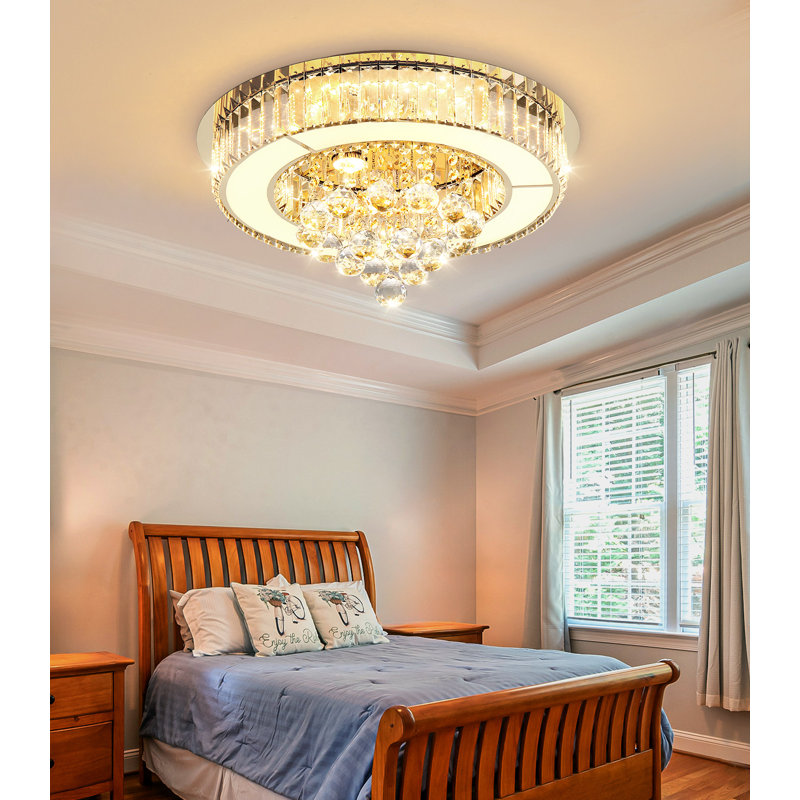 Glam Dimmable Crystal Chandelier, Gold