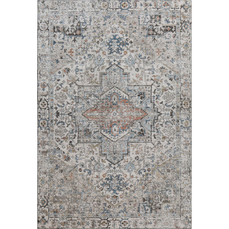 Premium Machine Washable Ponce AMF1767 Global Rug, Rectangle 2'6" x 3'10"