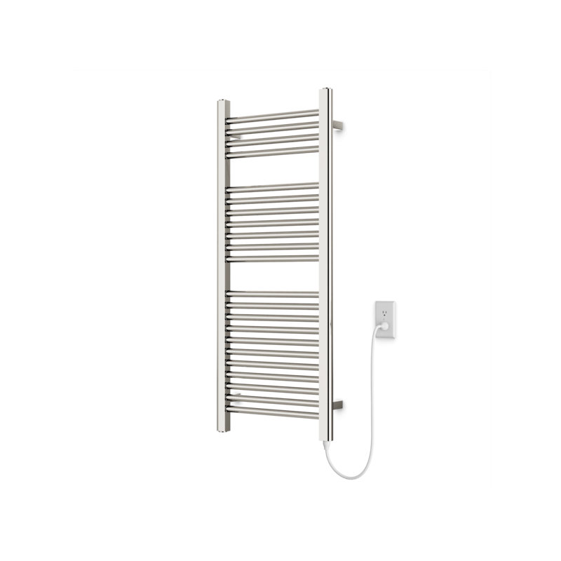 Denby Wall Mount Electric Towel Warmer, Polished Nickel, 44" H x 18" W x 5.19" D