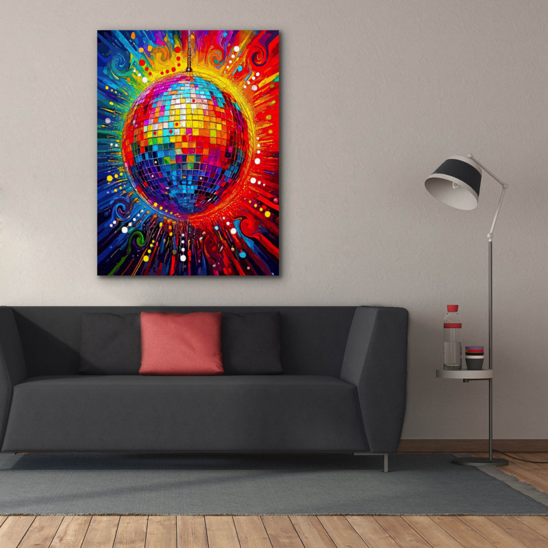  «The Disco Ball» par Dean Russo, art mural sur toile, 40 po x 54 po