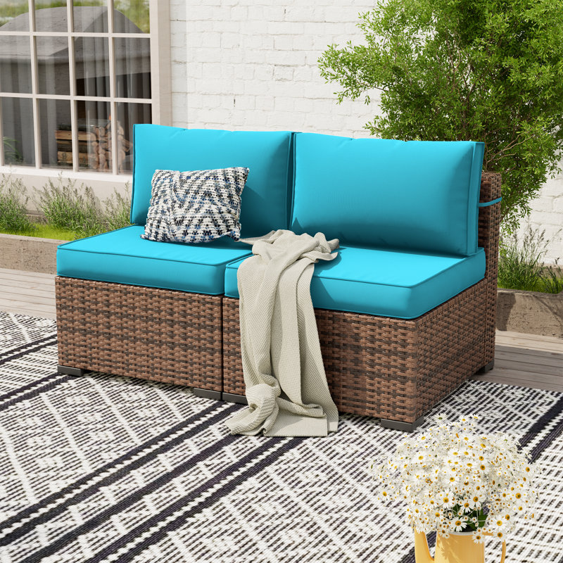 Mecayla 25.2” Patio Chair with 4"D Cushions, Blue