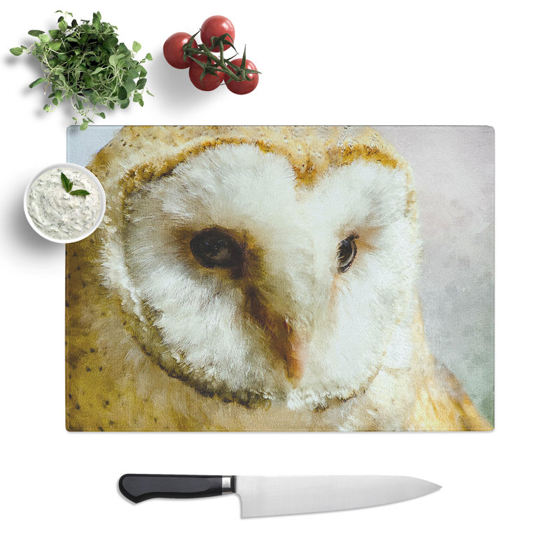 Barn Owl Vol.2 Painting Chopping Board, 0.4cm H x 20cm W x 29cm L