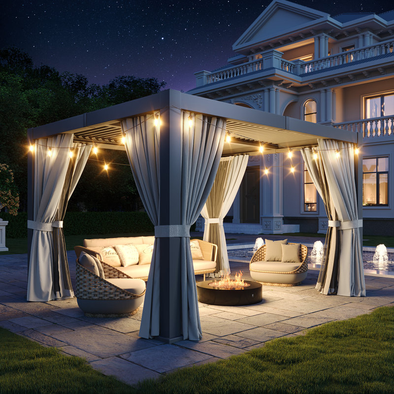 12 pi. L 10 pi. Pergola en métal