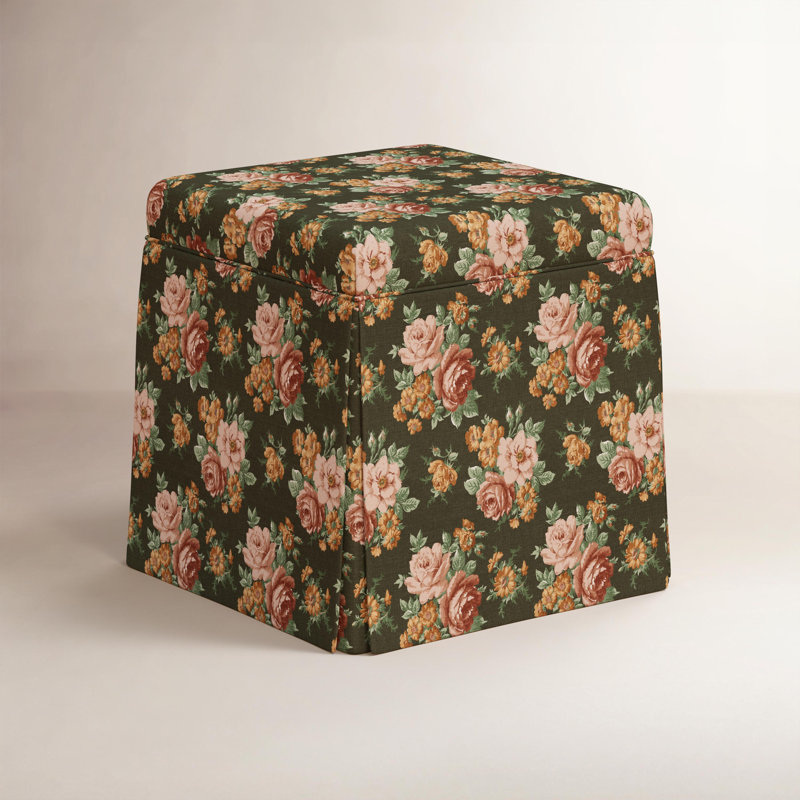 Pouf de rangement Branesha à jupe, Navy