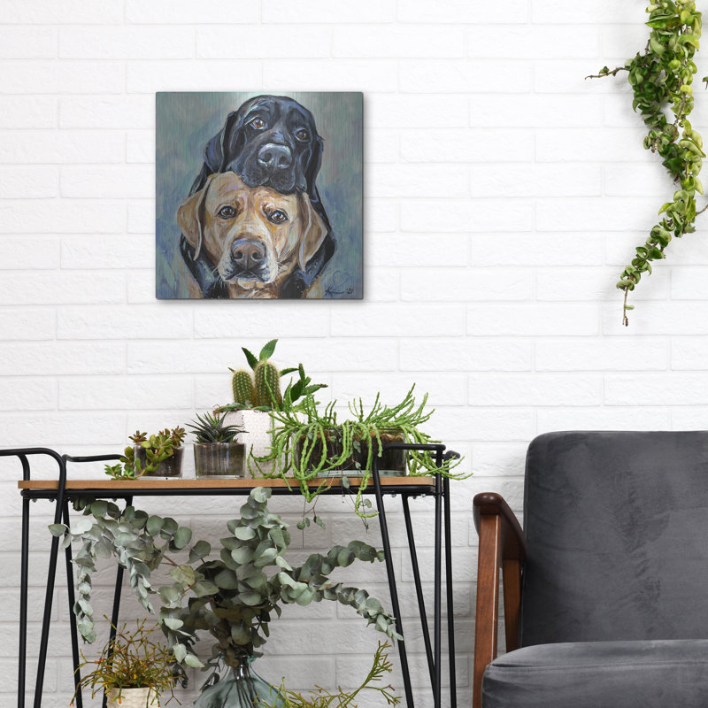 Art mural en métal Red Barrel Studio® «Must Love Dogs Labs» par Lindsay Kivi, H 12 po x l 12 po