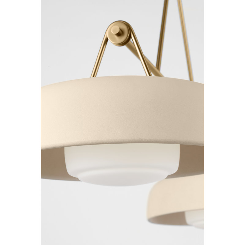 Liora 2 - Light Chandelier, Ivory, Estate Brass