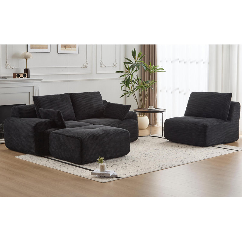 Canapé modulaire Boneless, Noir