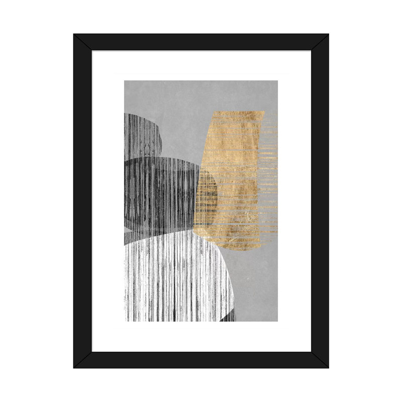 " Adjacent Shapes II " by Jennifer Goldberger, Black Framed, 24" H x 16" W x 1" D