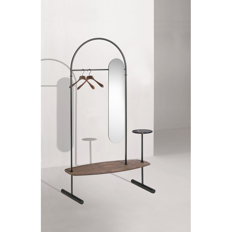 Arco 47.24" Clothes Rack, Graphite/Walnut