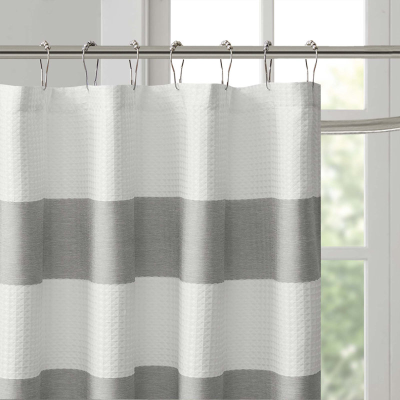 Rideau de douche Waffle Weave, H 72 po x l 72 po, Gris