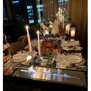 Wood Bio-Ethanol Tabletop Fireplace with Flame Guard