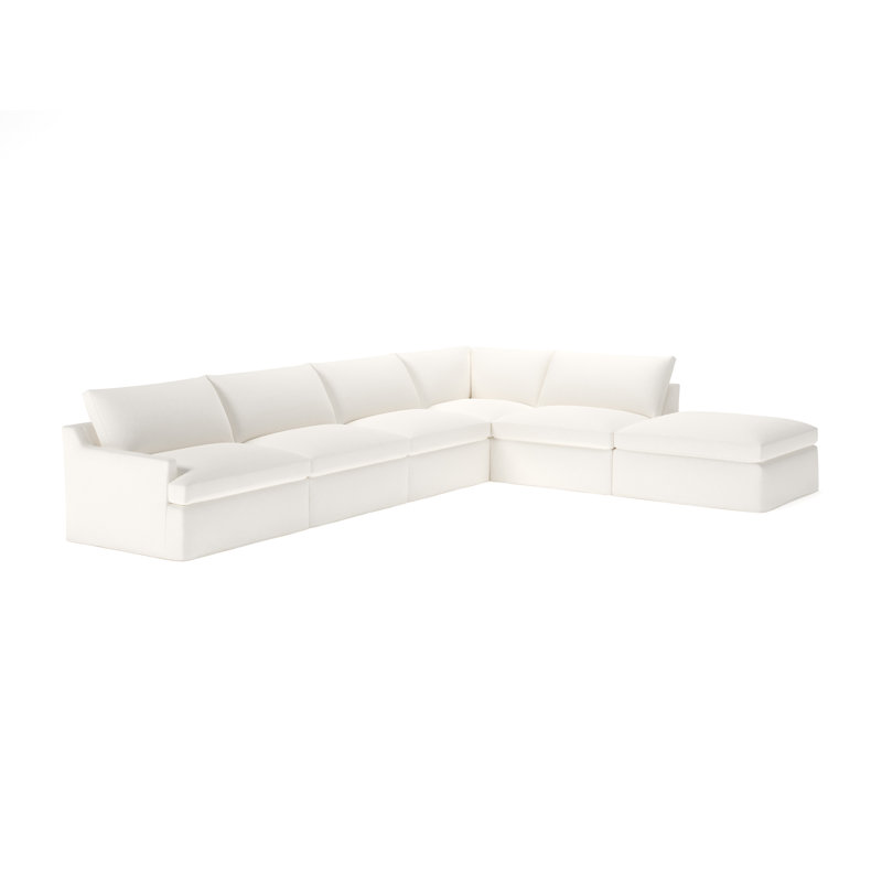Wrenley 6-Piece Modular Sectional, Apollo Alpaca Boucle, Right Hand Facing