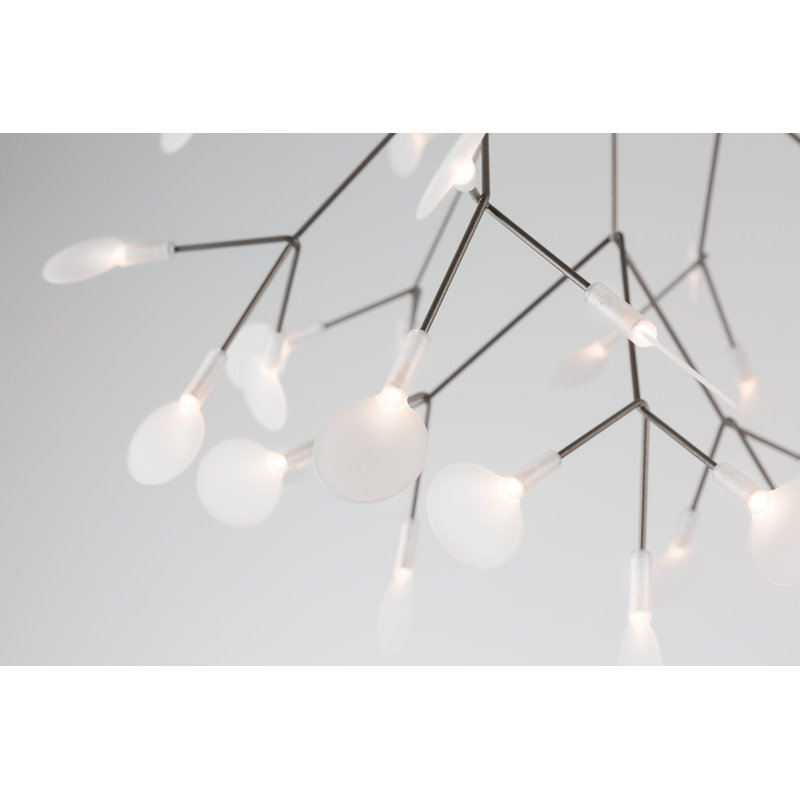 Heracleum III LED Chandelier, Nickel, 25.6" H x 38.6" W x 38.6" D, 157.5"