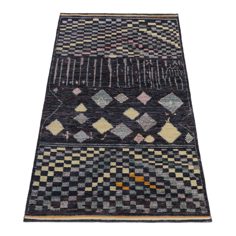 Moroccan Hand Knotted Area Rug, Runner 3' x 8'