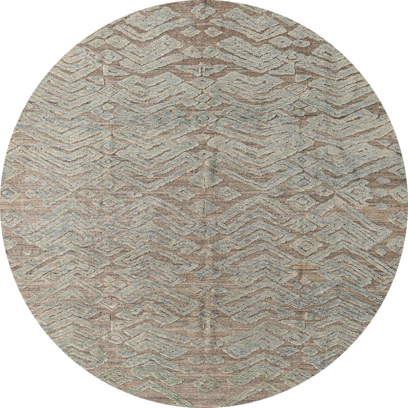 Tapis décoratif multicolore à motif abstrait, Rond 6 pi