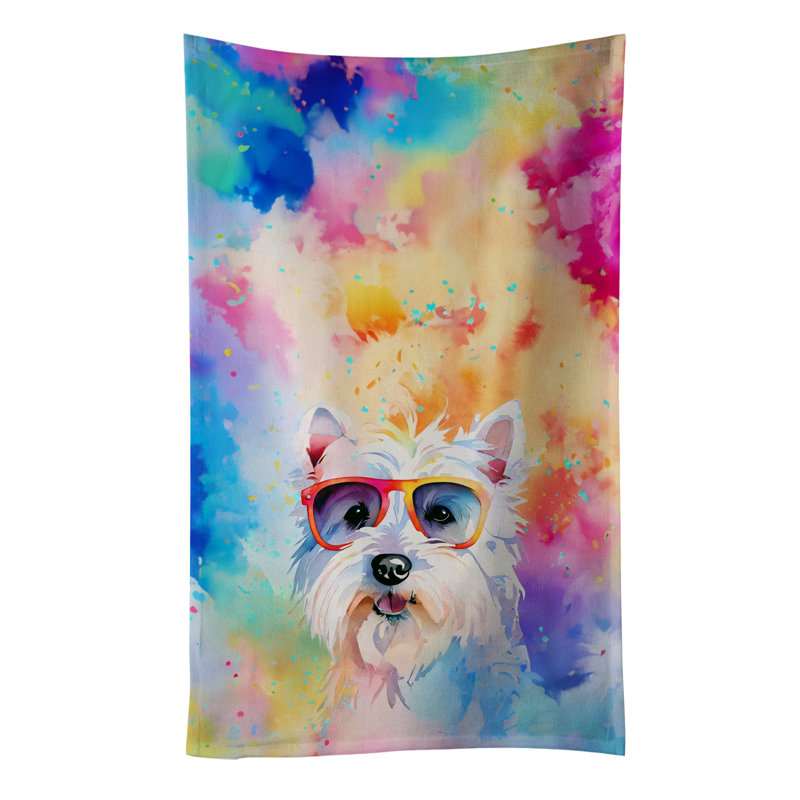 Westie Hippie Dawg Kitchen Towel