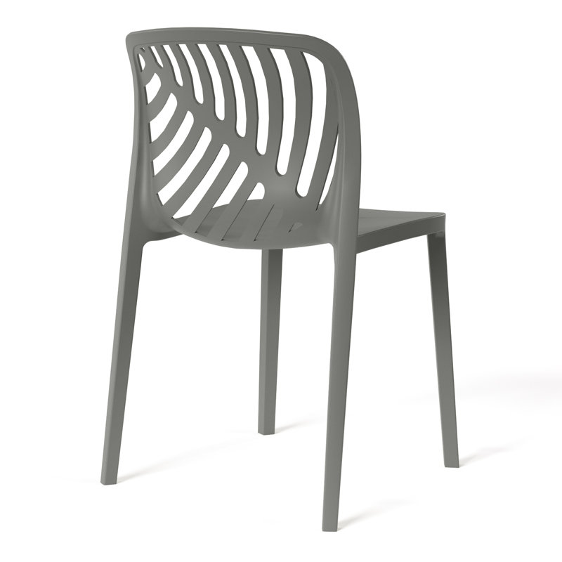 Ensemble de 2 chaises de patio empilables, Grey